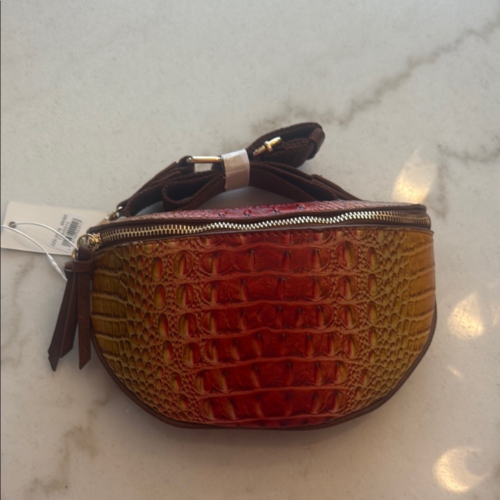 Zou Bisou Red and Brown Women's Crossbody Bag-NWT
